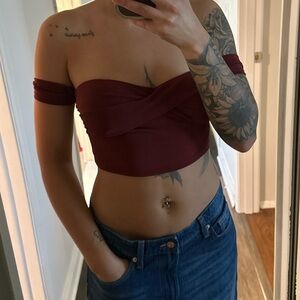 Off shoulder crop top